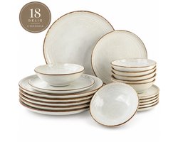 OTIX Aardewerk Serviesset 6 persoons - 18-delige Bordenset - Servies voor 6 Personen - met…