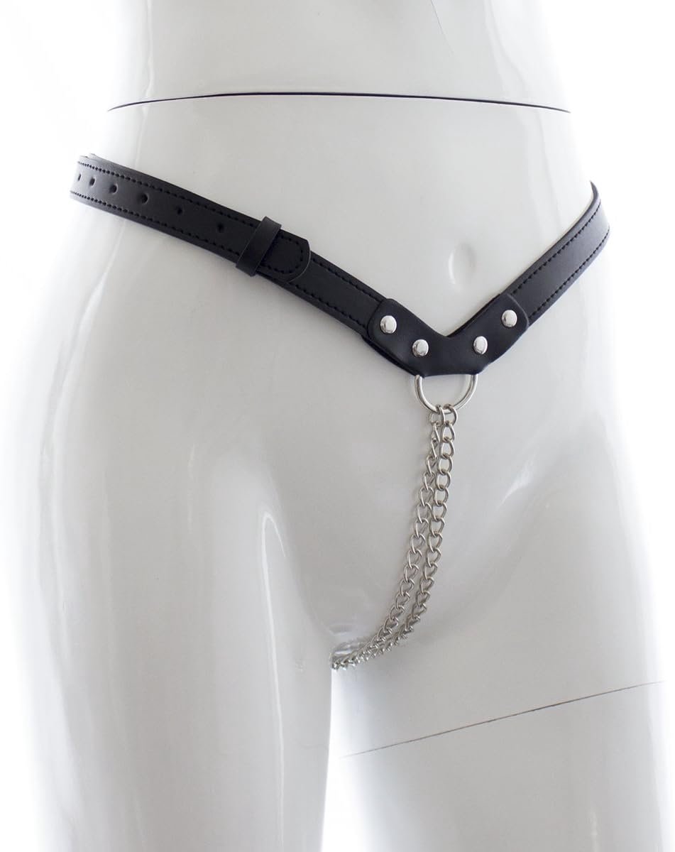 Mens Ladies Chastity Belt Cage Leather for Men Women Les Gay Thong Bondage Ouvert Fetish SM Cuffs Orgasm Slip - ShopVlot