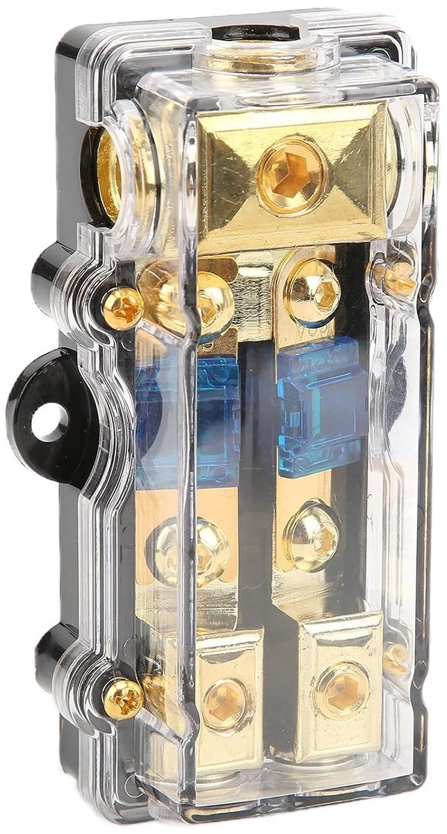 Powerdistributiebloque 60A - 1 uit 2 in - hittebestendig - veilig voor auto audio versterker - Homevero