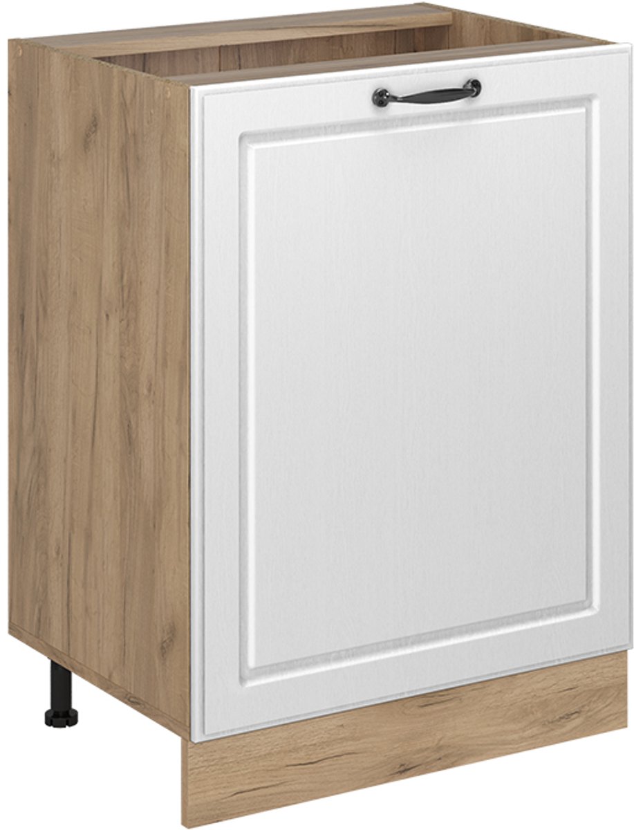 Vicco Keukenonderkast R-Line, Wit landelijk/Goudkleurig Eiken, 60 cm met 1 deur zonder werkblad