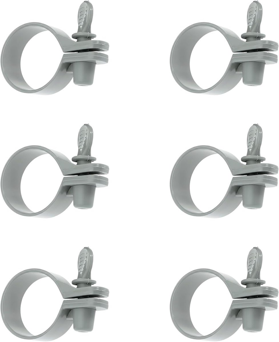 Set van 6 kunststof slangklemmen - robuuste verbinding - perfect voor zwembadslang en filterpomp - SnelShoppen