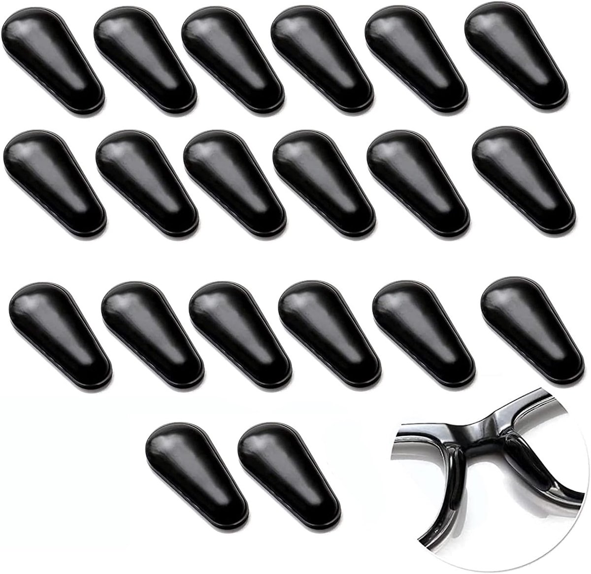 10 Pairs of Nose Pads Silicone Nose Pads Non-Slip Adhesive Nose Pads for Eyewear Sunglasses, Black, 2.8mm - ShopVlot