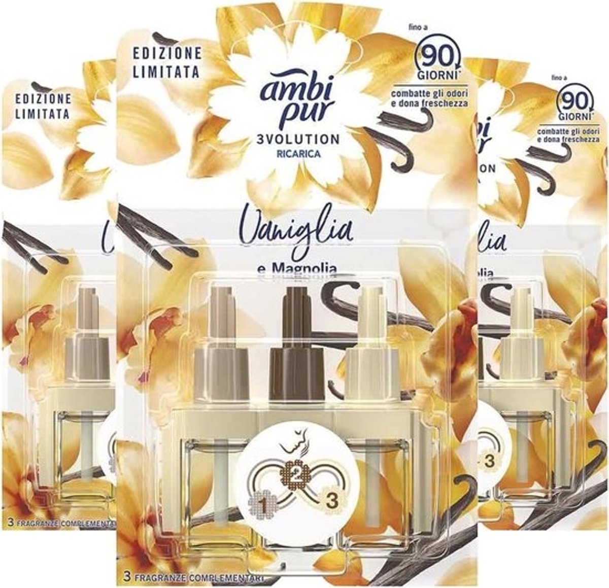 3Volution Luchtverfrissernavulling Vanille en Magnolia - 3 x 20 ml