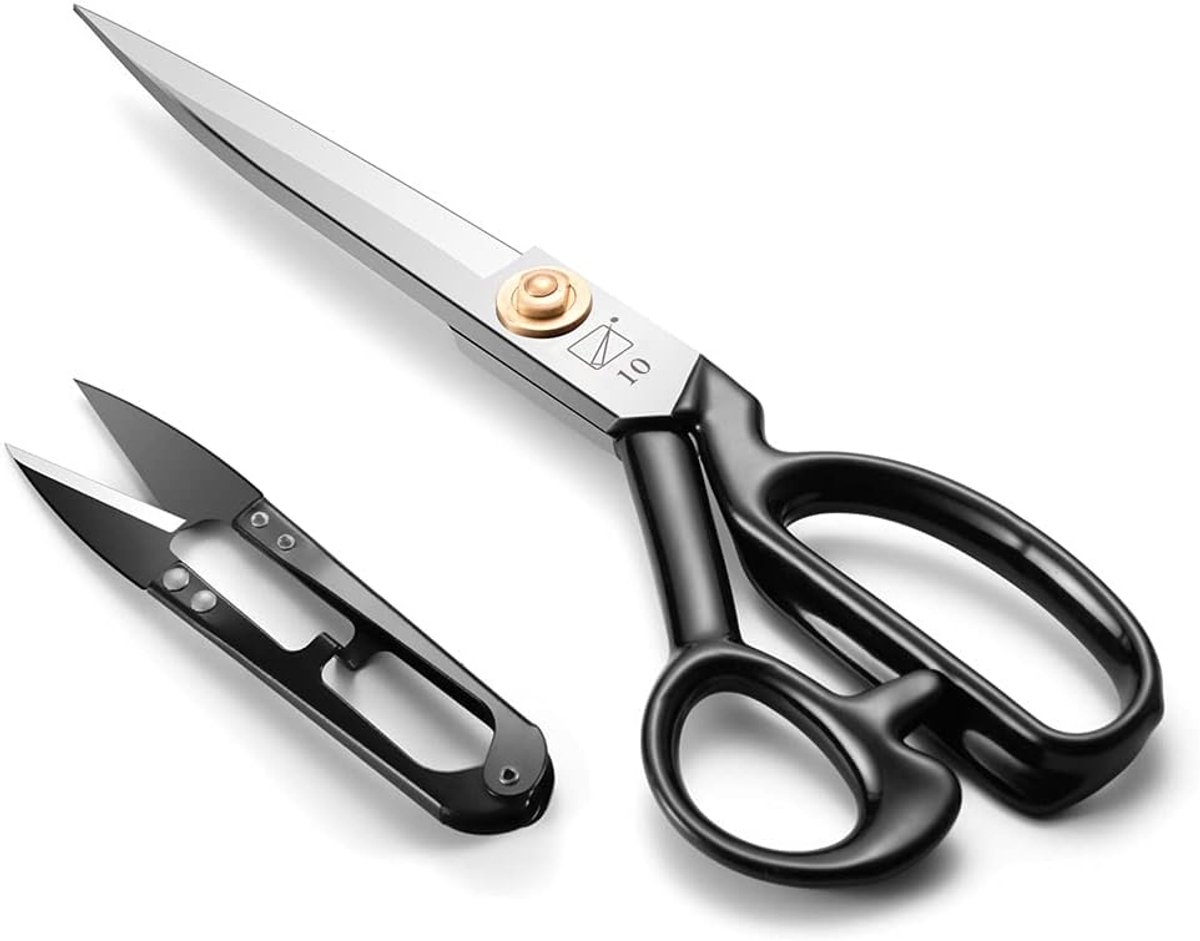 Tailor's Scissors 10 Inch (25.4 cm) - Seamstress Upholstery Scissors with Sharp Blades and Soft Handle for Cutting - ShopVlot
