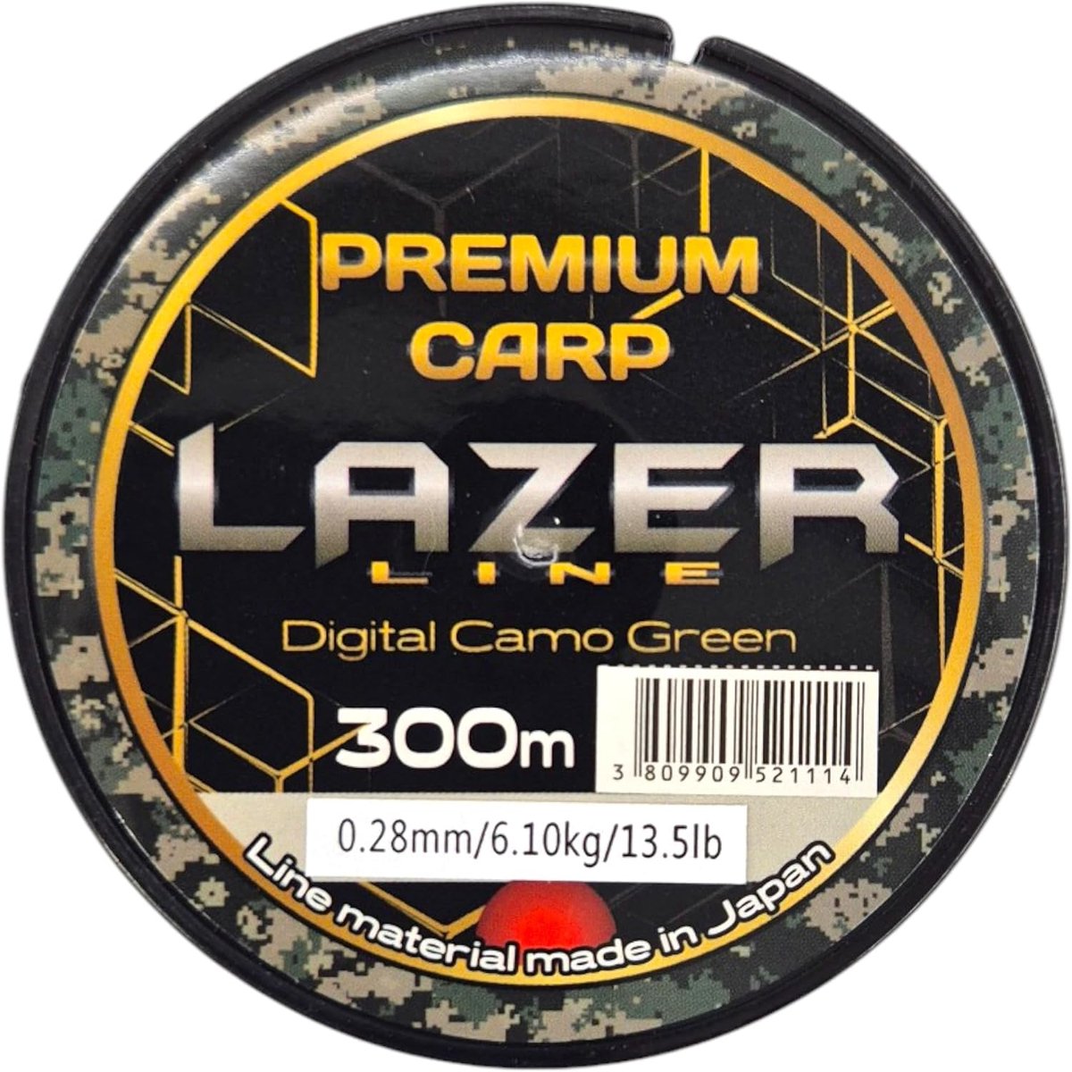 Premium CARP monofil fishing line 300m diameter 0.28mm test 6.1kg - camo green cord - method feeder carp fishing - ShopVlot