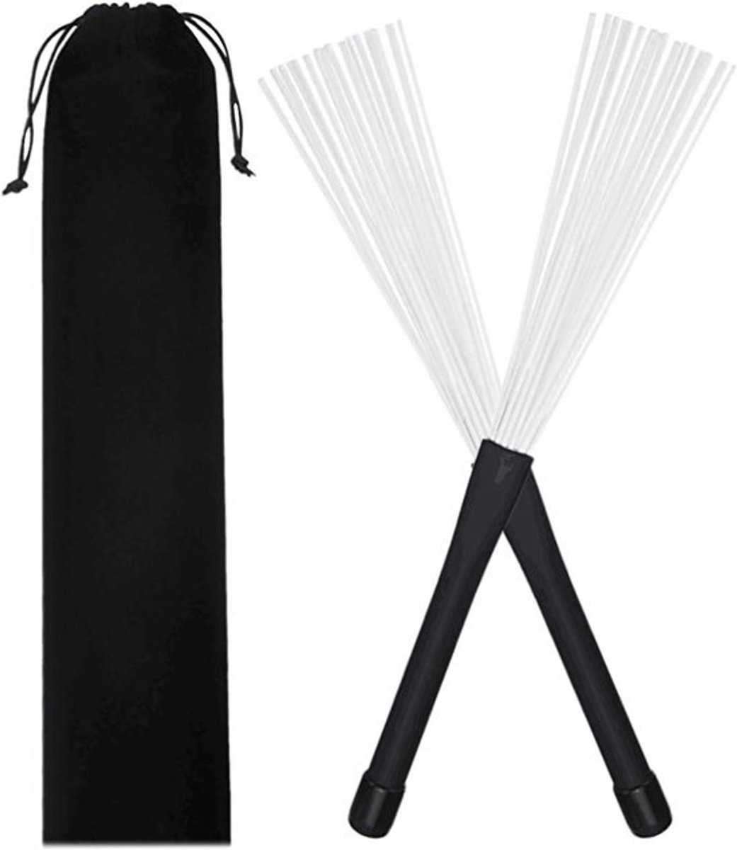 Drumdraadborstels - Percussieborstels - Muziek maken - Ergonomisch handvat - 23-33 cm - Multicolor