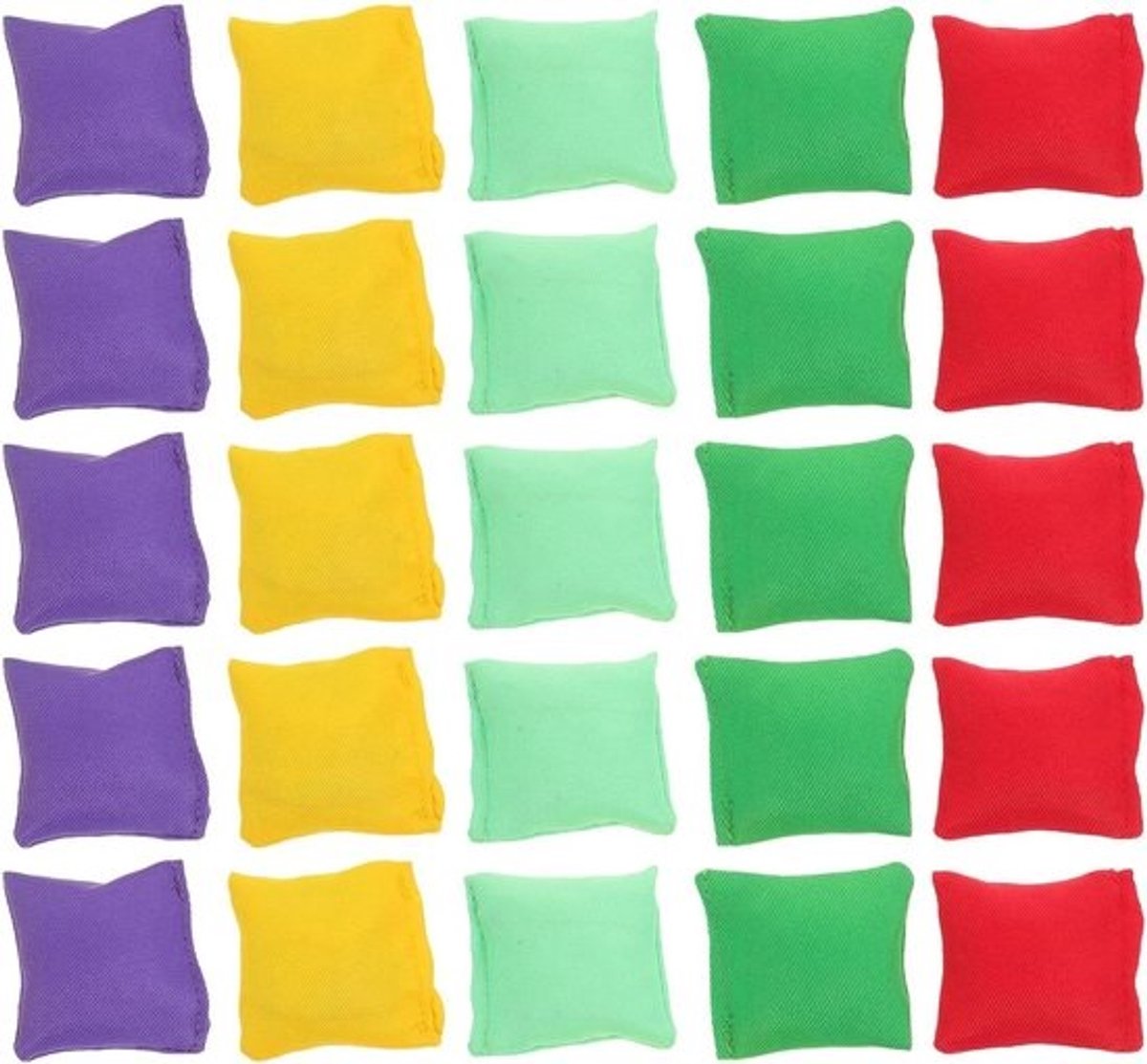 Speelgoedzitzakken - Gooizakjes - Buitenspellen - Dubbellaags ontwerp - 25 stuks - Diverse kleuren