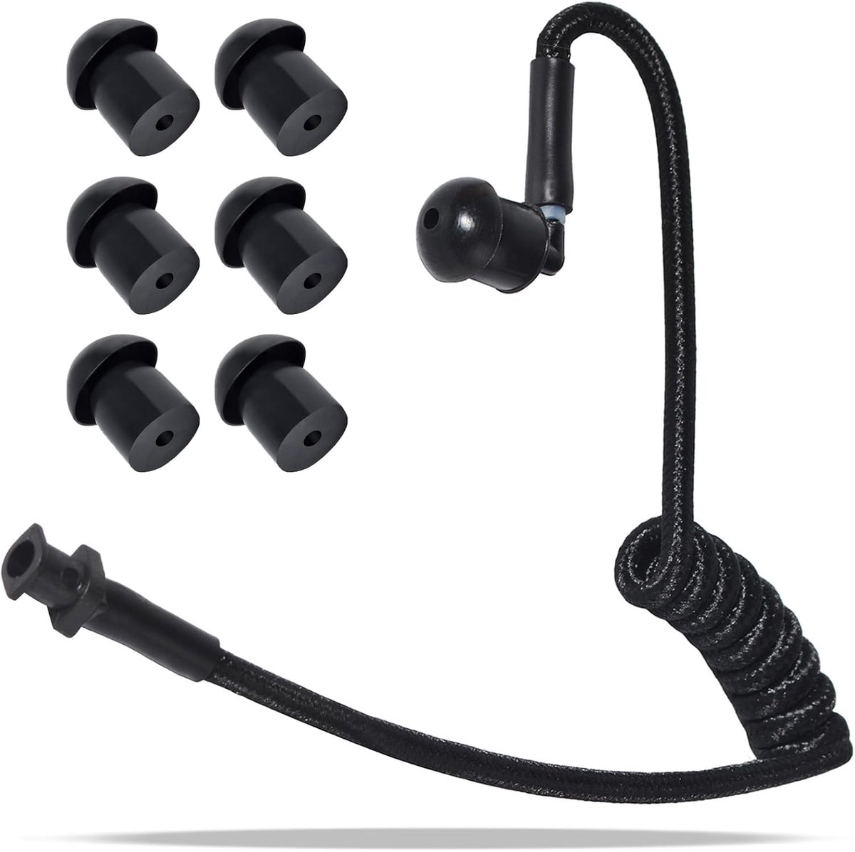 HYS Nylon Hose; Radio Device Accessories; Earphone Sound Hose for Security Police Headphone (Black) - ShopVlot