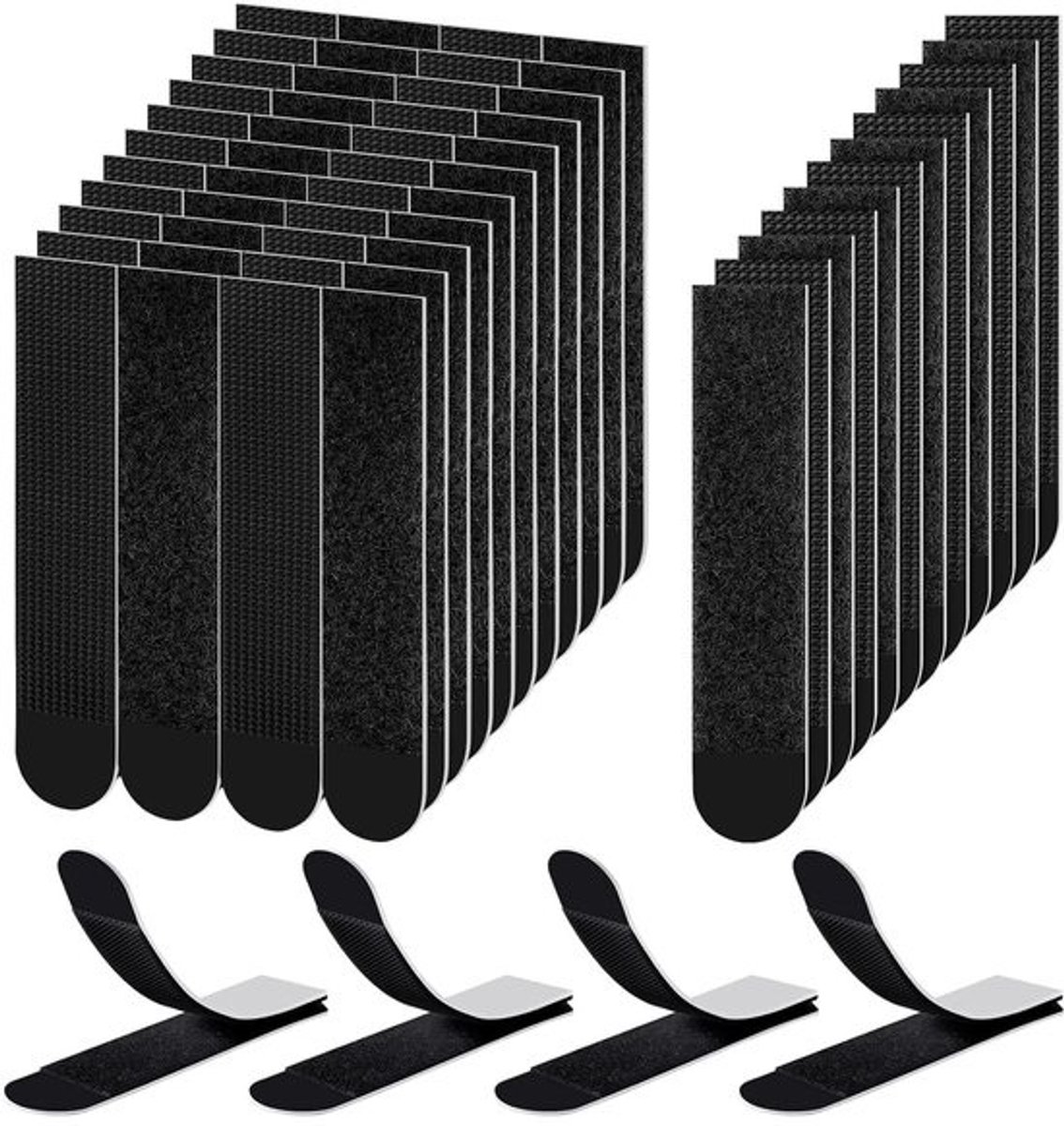 Montagestrips voor posterbevestiging en spiegels, zwart, 64 stuks - residuvrij - 93x19mm