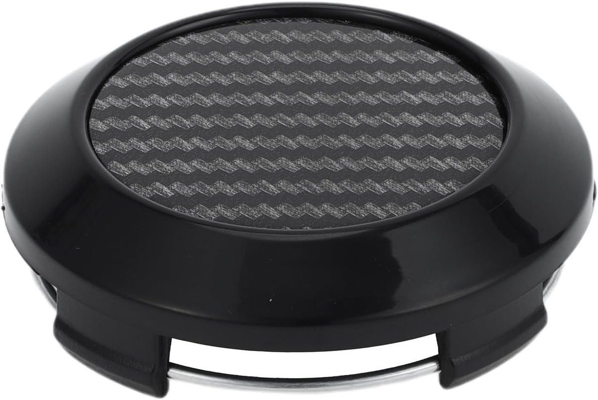 Koolstofvezel Auto Wielnaafdop 64 mm 2,52 inch Od - Metalen Snap Voor De Meeste Auto's Zwart 1 stuk - ShopVlot