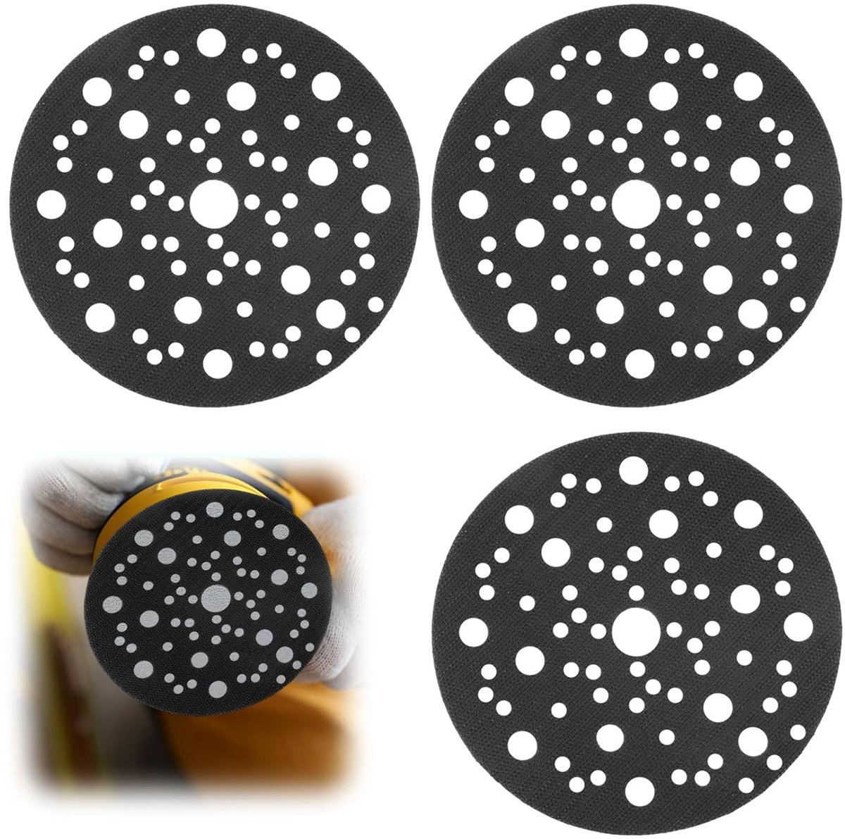 Pack of 3 disc protectors diameter 150 mm, 70 holes, compatible with MIRKA 8295612111, protection for grinding wheels - ShopVlot