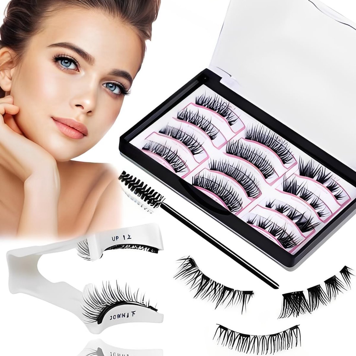 magnetische wimpers 3D - 6 paar - natuurlijke look - voor dagelijkse make-up - ShopVlot