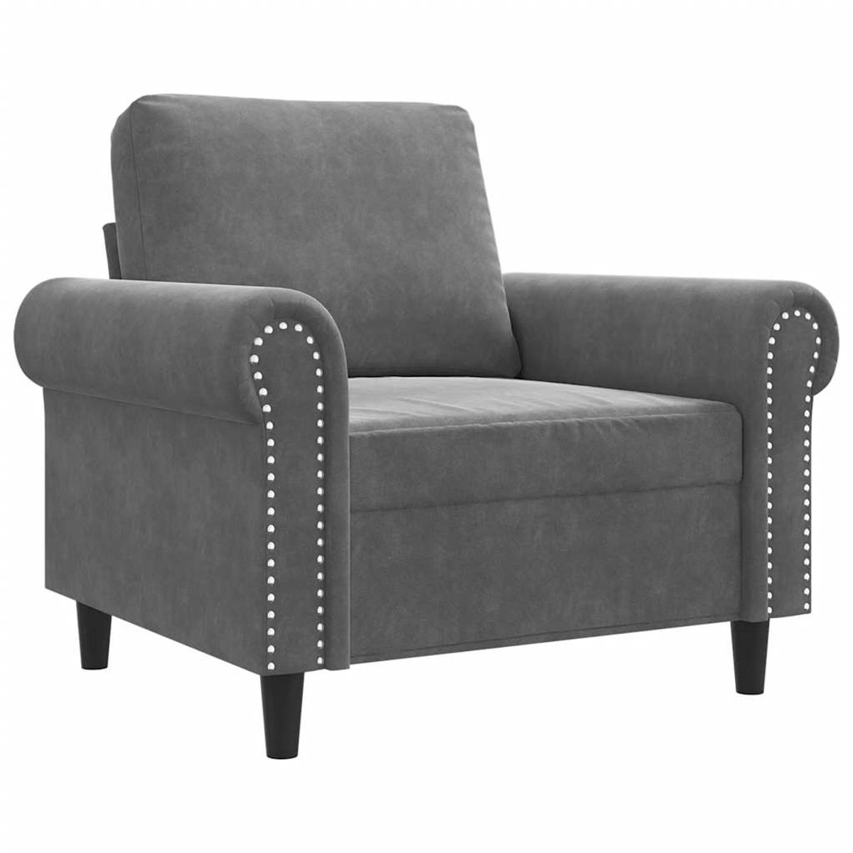 vidaXL Fauteuil - 60 - cm - fluweel - donkergrijs