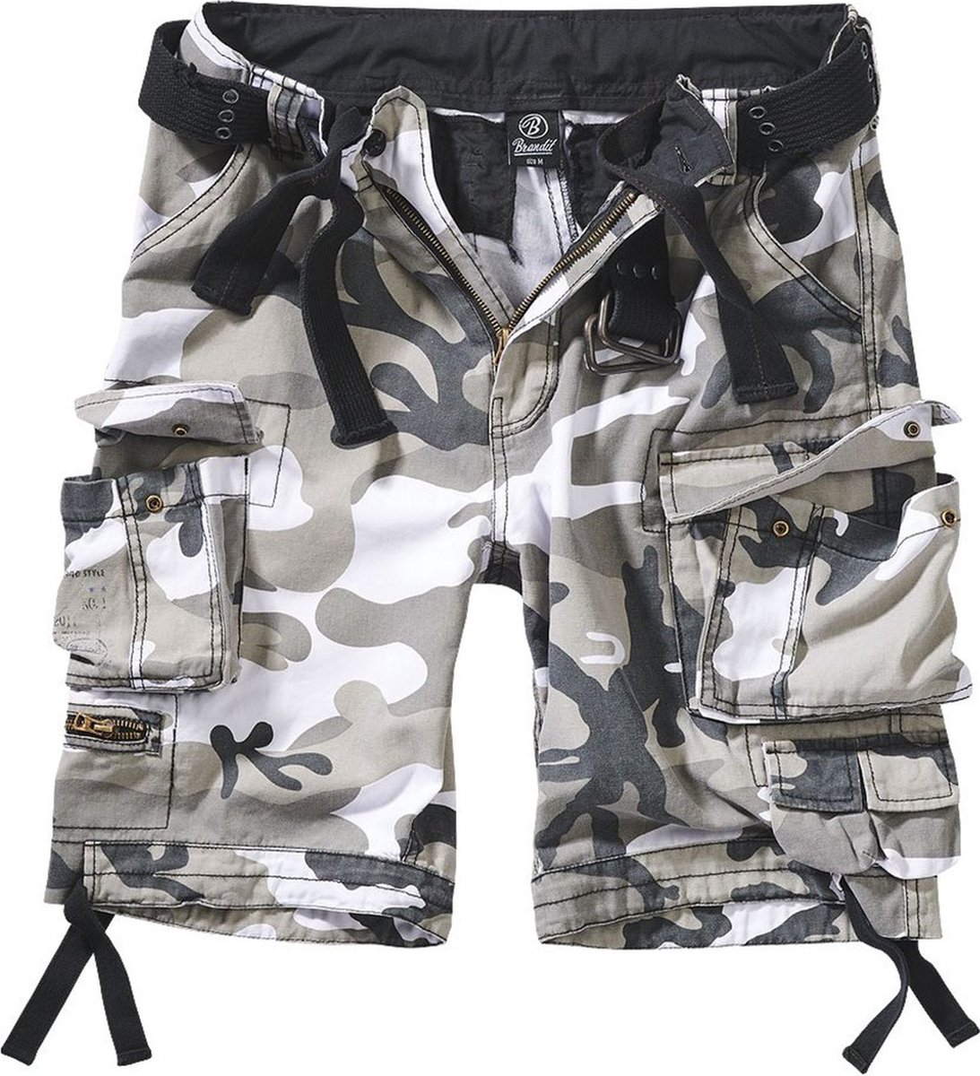 Brandit Savage Vintage Heren Shorts sneeuwcamouflage S Sneeuw Camouflage