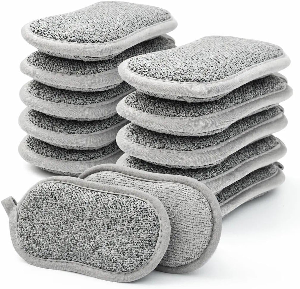 Wasbaar microvezel 12 stuks Dubbelzijdige Scrub Sponzen