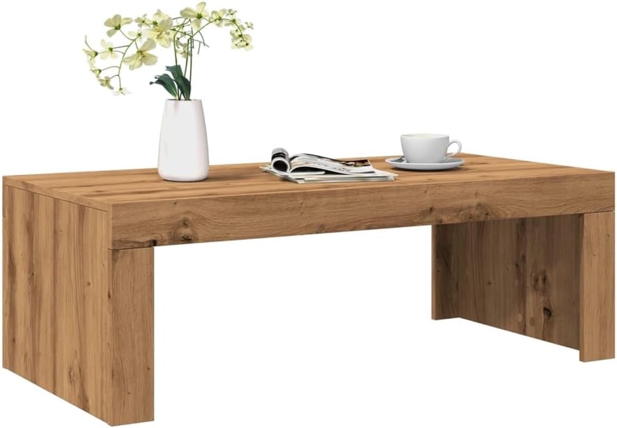 Hout modern design artisanaal 102x50x35 cm eikenkleurig