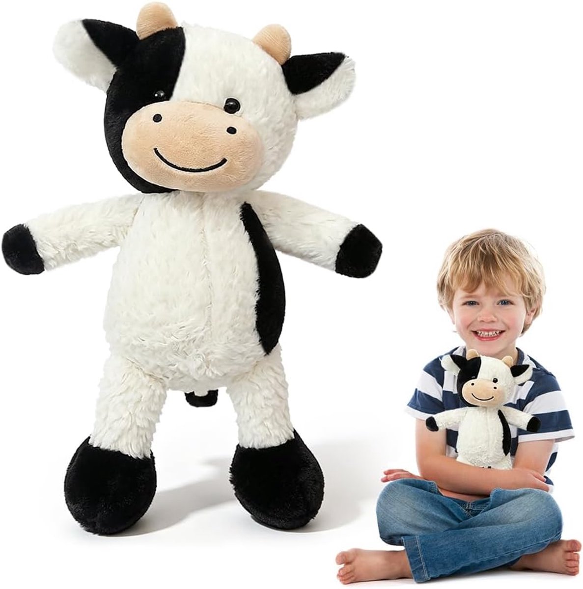 Knuffeldier koe, 30 cm, schattig pluche koeienspeelgoed