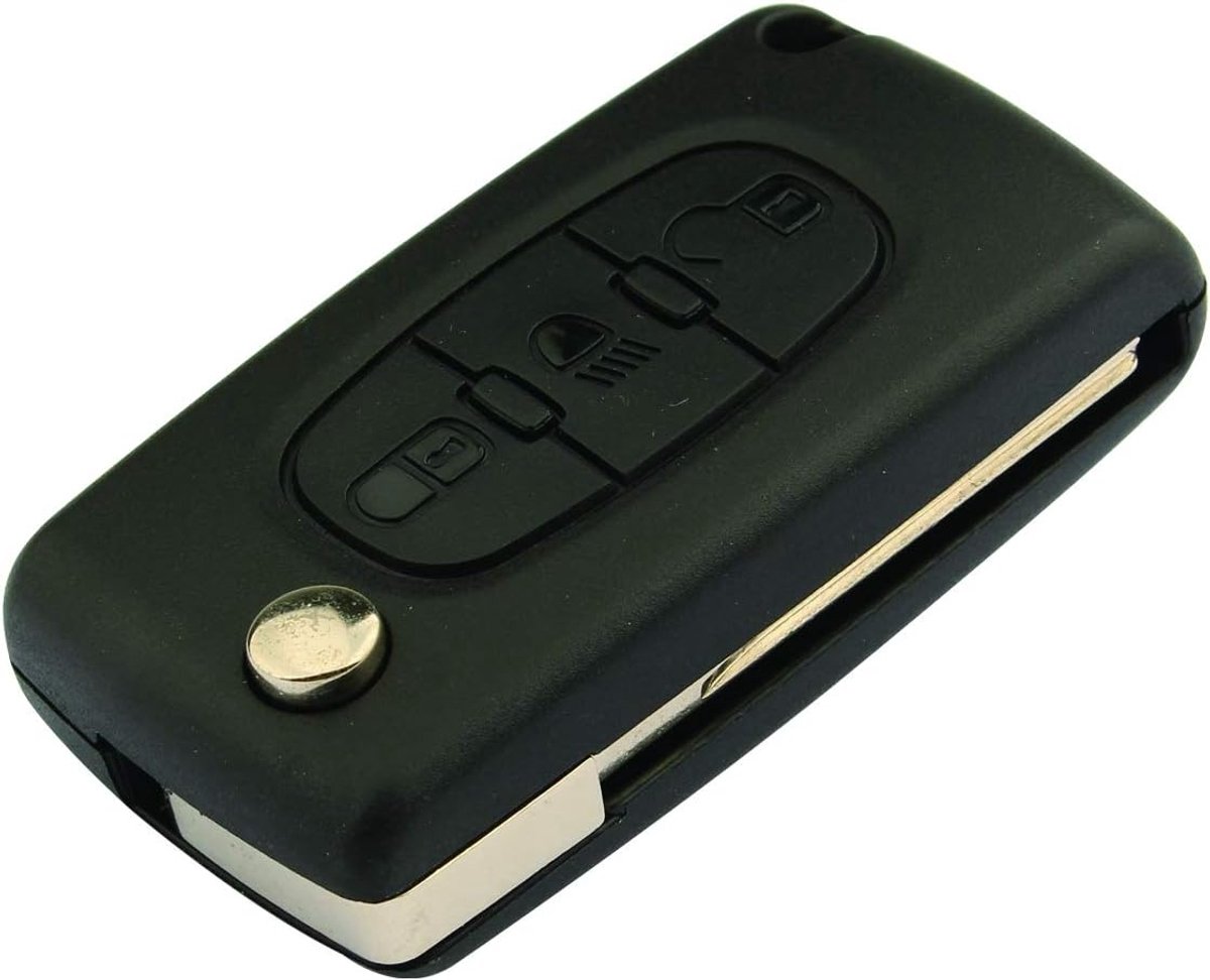3 Buttons Flip Folding Remote Key Fob Case Cover Shell Replacement Compatible with C2 C3 C4 C5 C6 C8 C-Quatre - ShopVlot