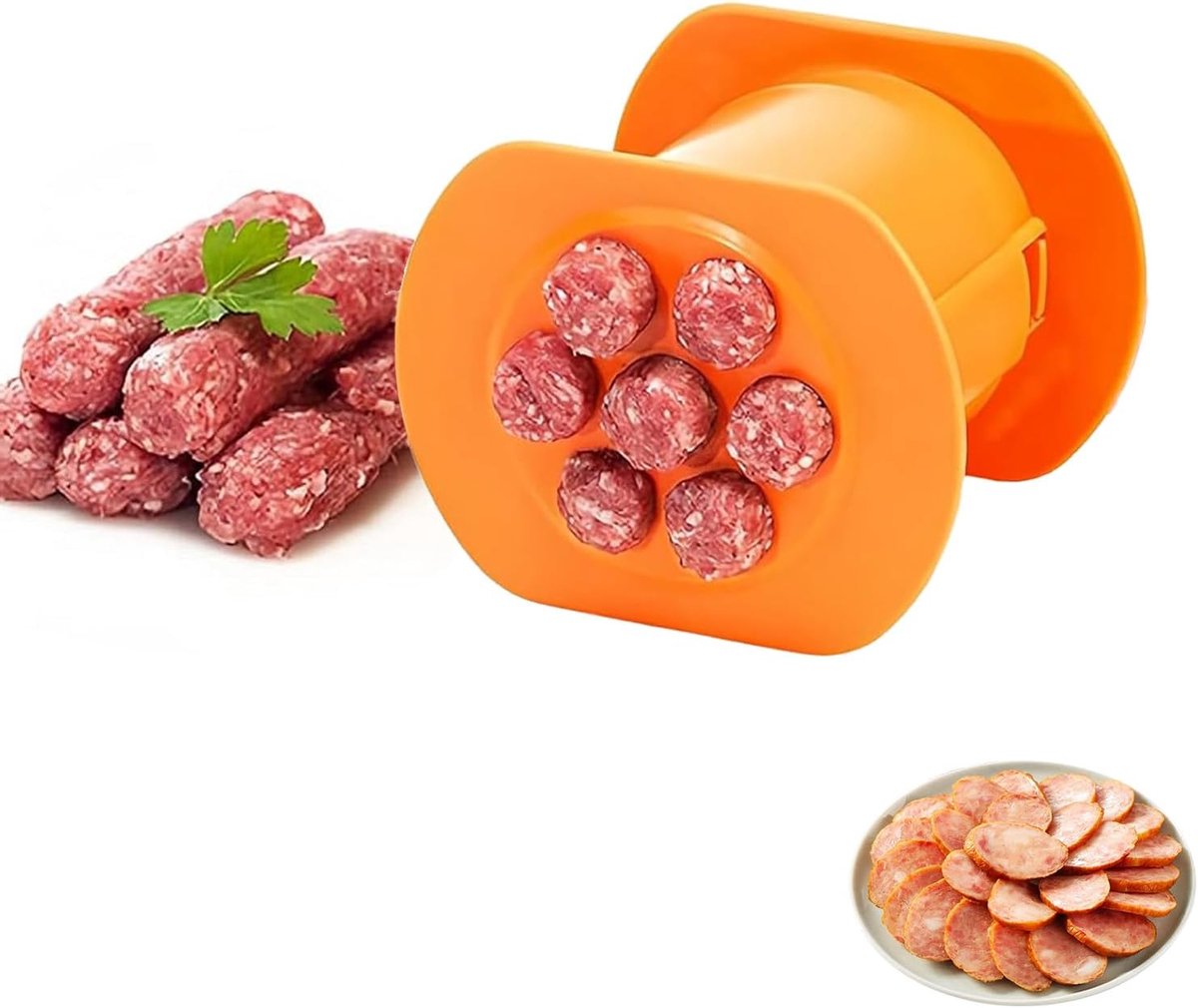 Cevapcici Press, Hot Dog Maker with 7 Holes, Cevapcici Maker Sausage Maker, Cevapcici Extruder, Sausage, Meat Filler - ShopVlot