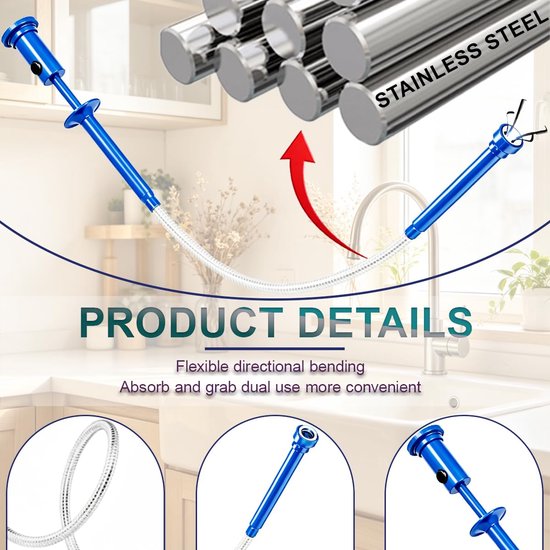 Magnetic Flexible Gripping Pliers 24 in, Magnetic Gripping Tool, Flexible Hose Handle, Sweeping Rod with Four - ShopVlot — afbeelding 5