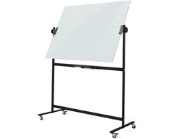 Vivol Design glass whiteboard on wheels, double-sided and writable, magnetic and roll-up, 90 x 120 cm - ShopVlot