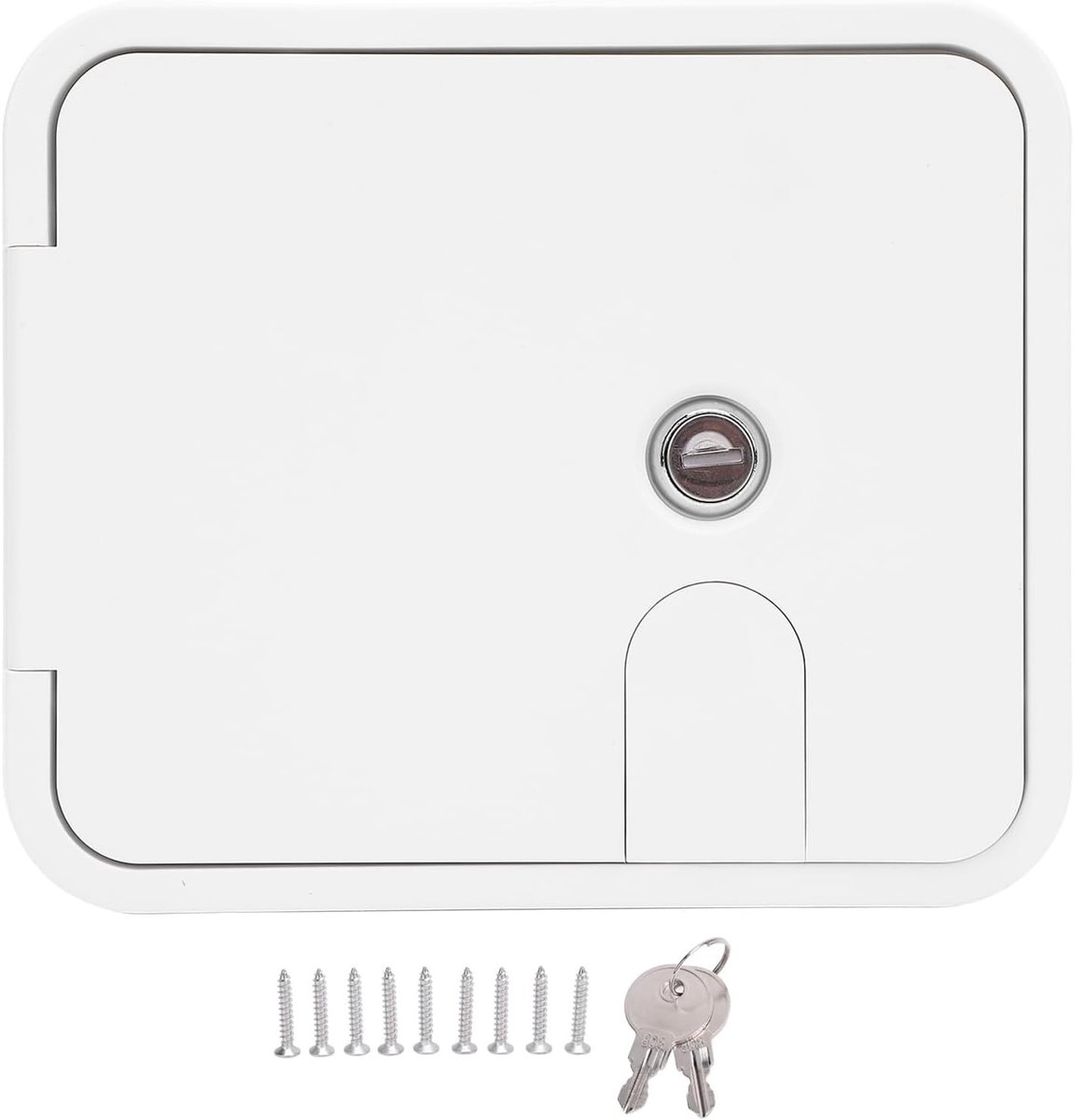 Power Cable Hatch voor Motorhomes, Trailers en Jachten - Ingebouwd Ontwerp met RVS Slot en Sleutels, 180 Graden Opening, Duurzaam en Weerbestendig