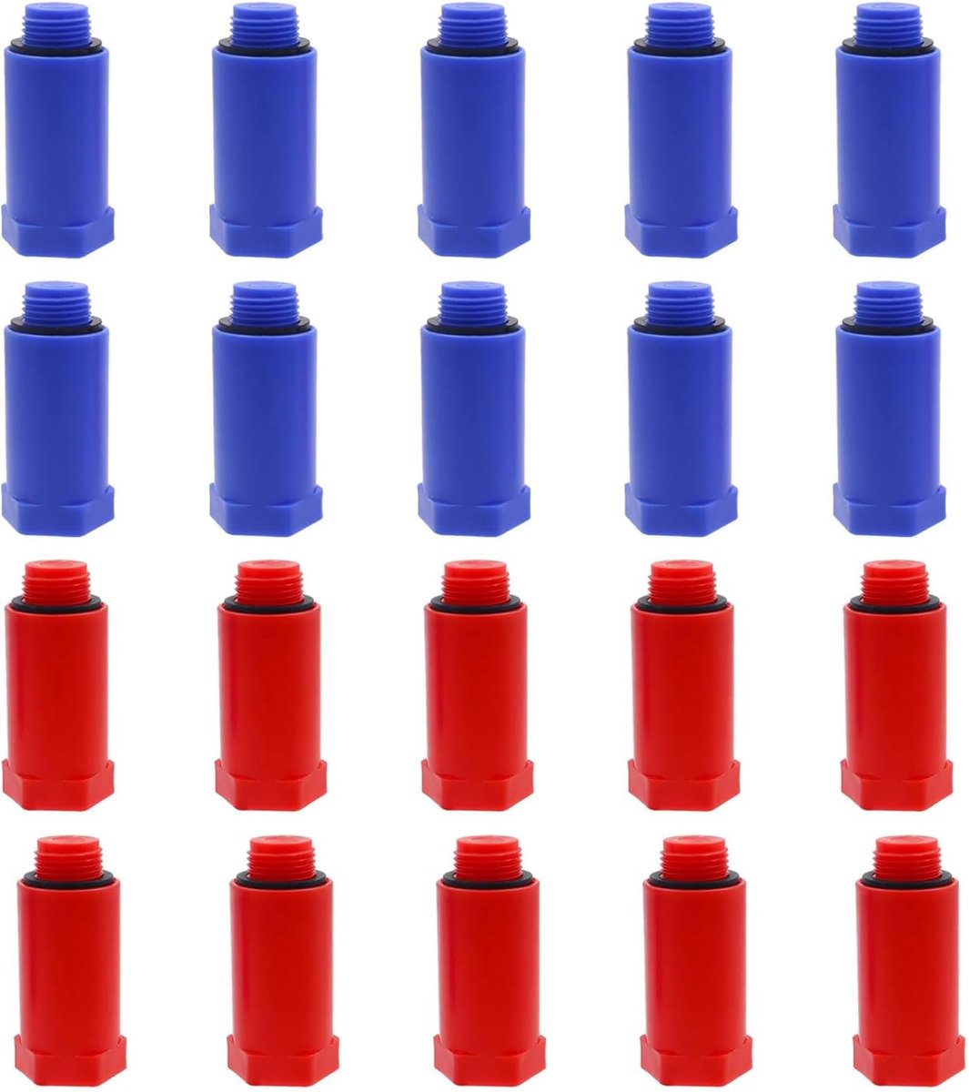Pack of 20 1/2 Inch Red and Blue Pressure Stops 1/2 Inch Plastic Pressure Stops with Plastic Seal for Sealing Water - ShopVlot