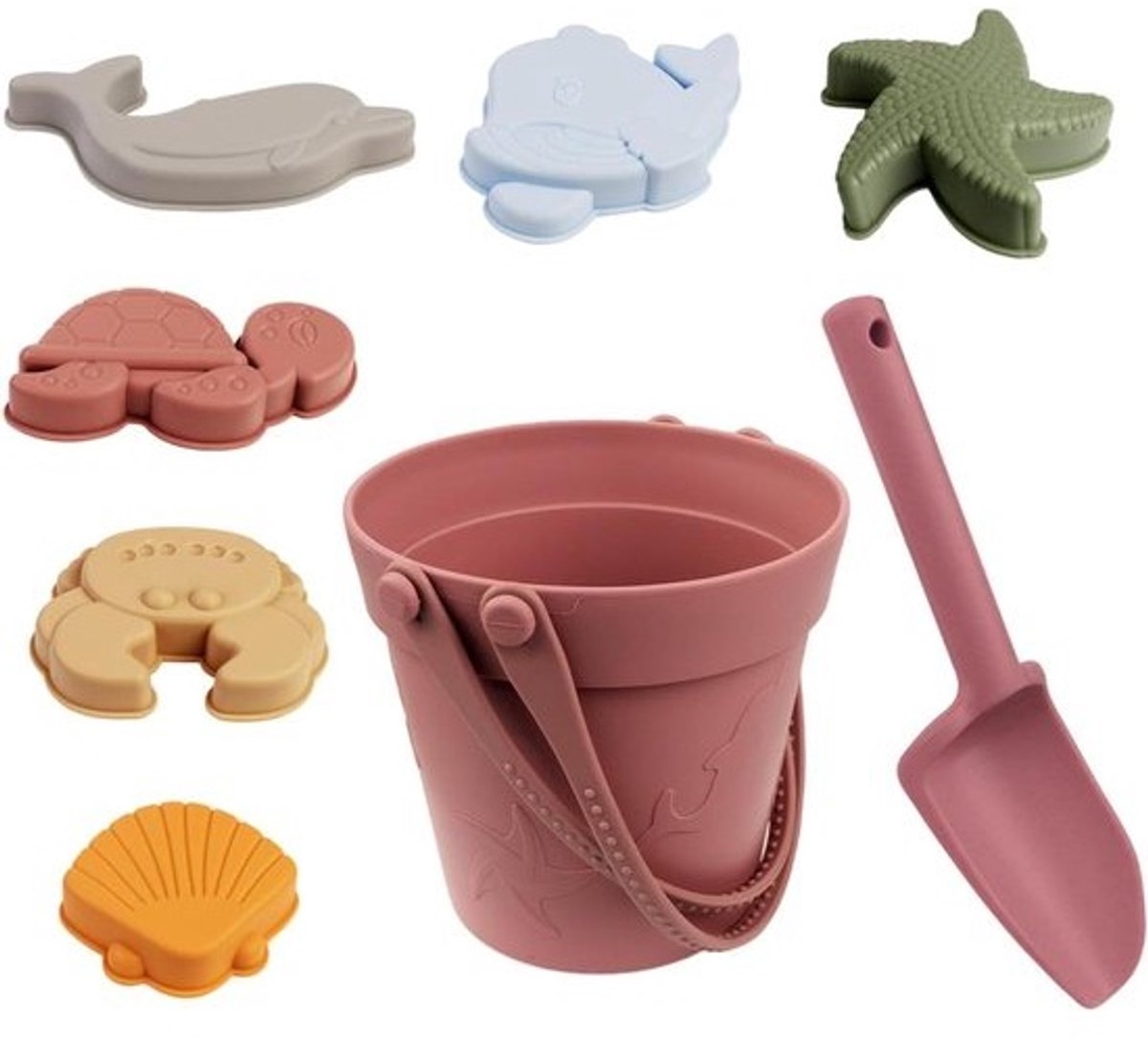 Speelgoedemmer voor kinderen - zandbakset - voor buitenspelen - zintuiglijke ontwikkeling - 14.5 x 25 x 14.5 cm