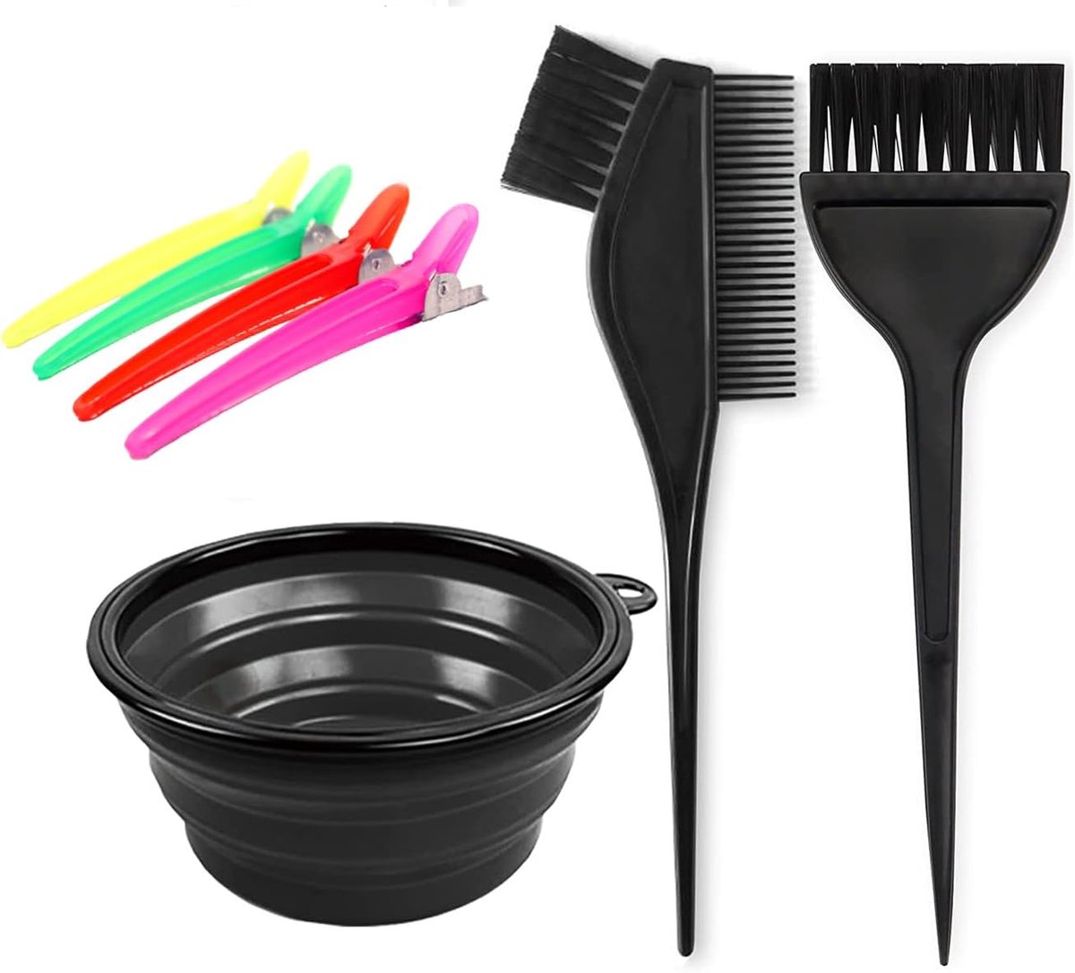 Haarverfset 7-delig - Flessen, Borstels, Kom, Clips - Ideaal voor DIY kleurbehandelingen - ShopVlot