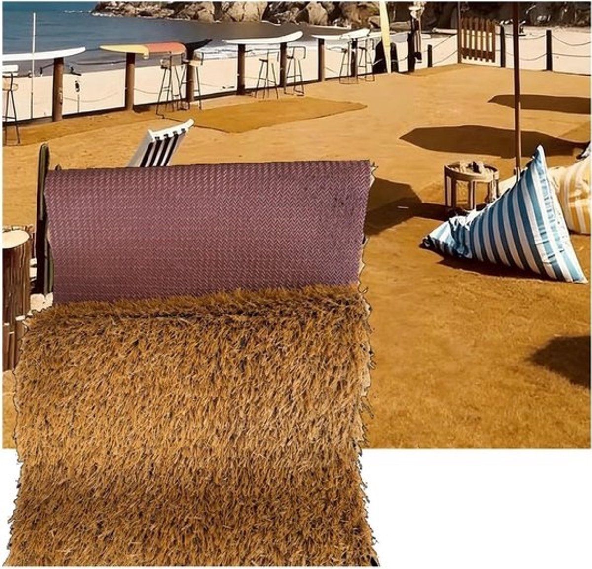 Kunstgrasmat - Synthetisch gazon - Tuindecoratie - Met afvoer - 400 x 90 cm - Groen