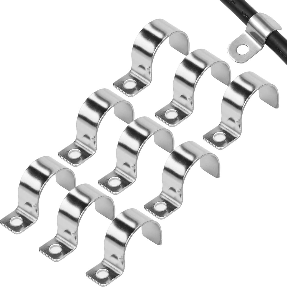 Kabelclips 20 stuks - 25 mm - Versterkte 304 buishouder - Voor het bevestigen van kabels en leidingen - ShopVlot