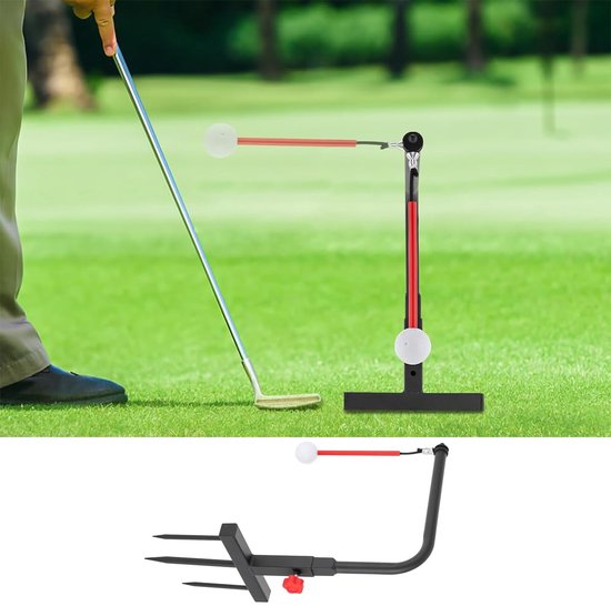 Golf Swing Trainer - Golf Oefen Set - Swing Verbeteren - Automatische Balretour - In Hoogte Verstelbaar - Zwart van GOLF — afbeelding 2
