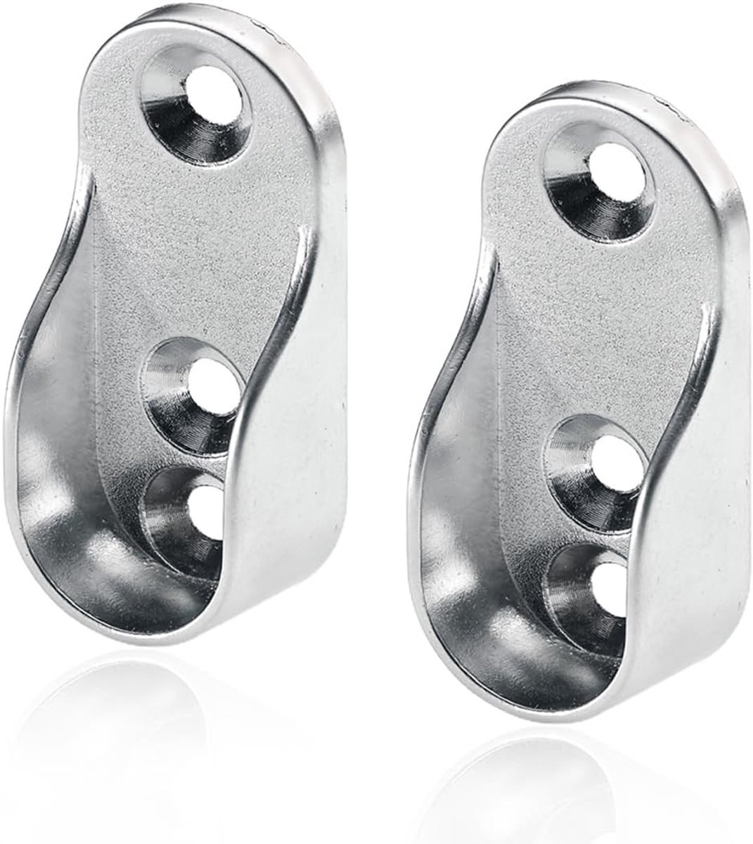 Kledingrails set van 4 - chroom-plated - 19,5 x 31,6 mm - robuust en duurzaam - ShopVlot