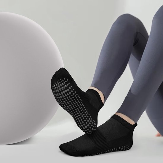 Dailygoods- Yogasokken Antislip - 4 Paar - Ademend - Comfortabel - Eenheidsmaat 36-41 - Hoogwaardig Katoen - Antislipsokken van Dailygoods — afbeelding 2