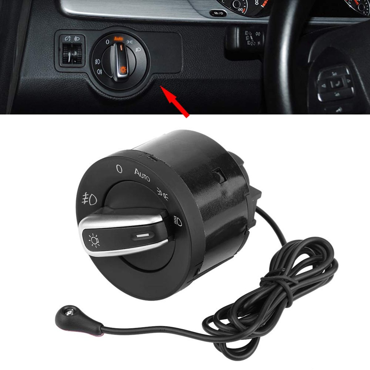 Auto lichtschakelaar module, auto koplampschakelaar lichtschakelaar met lichtsensor koplampschakelaar 1Z0941431K voor MK5 MK6 Automotive schakelaars