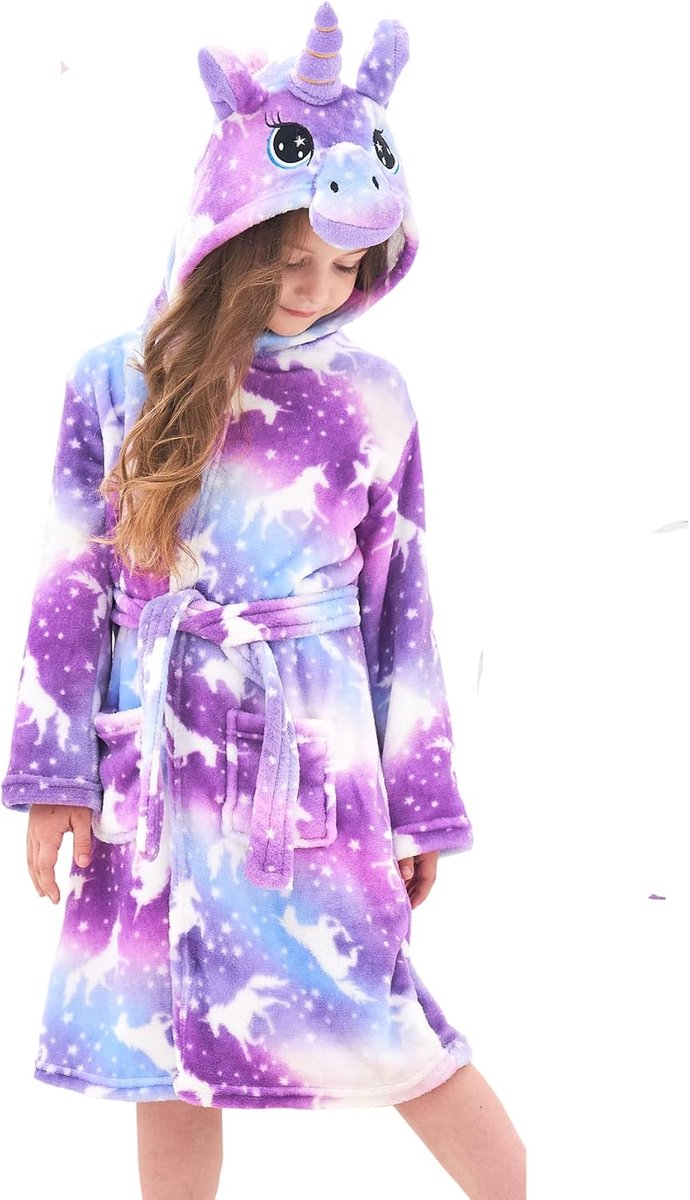 Badjas voor Meisjes Zachte Fleece Badjassen met Capuchon