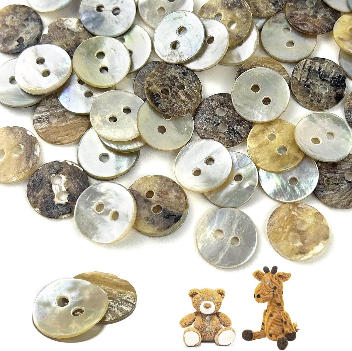 120 Stuks Moeder Van Parel Knopen 12,5 mm - Schelpen Knopen voor Hemden, Jassen en Creatieve Projecten