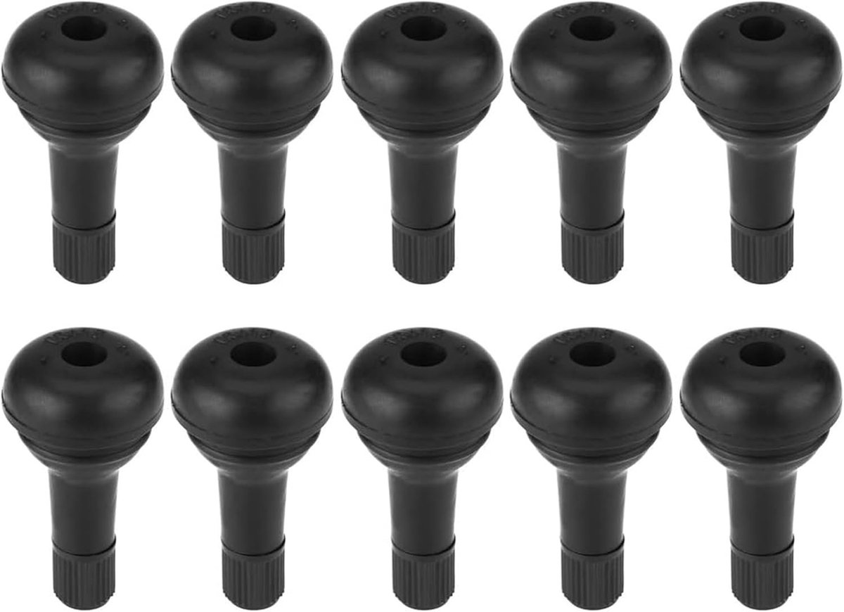 10 Stuks Auto Ventiel TR415 - Korte Rubber Ventielstelen met Stofkappen voor Standaard Auto Banden en Velgen