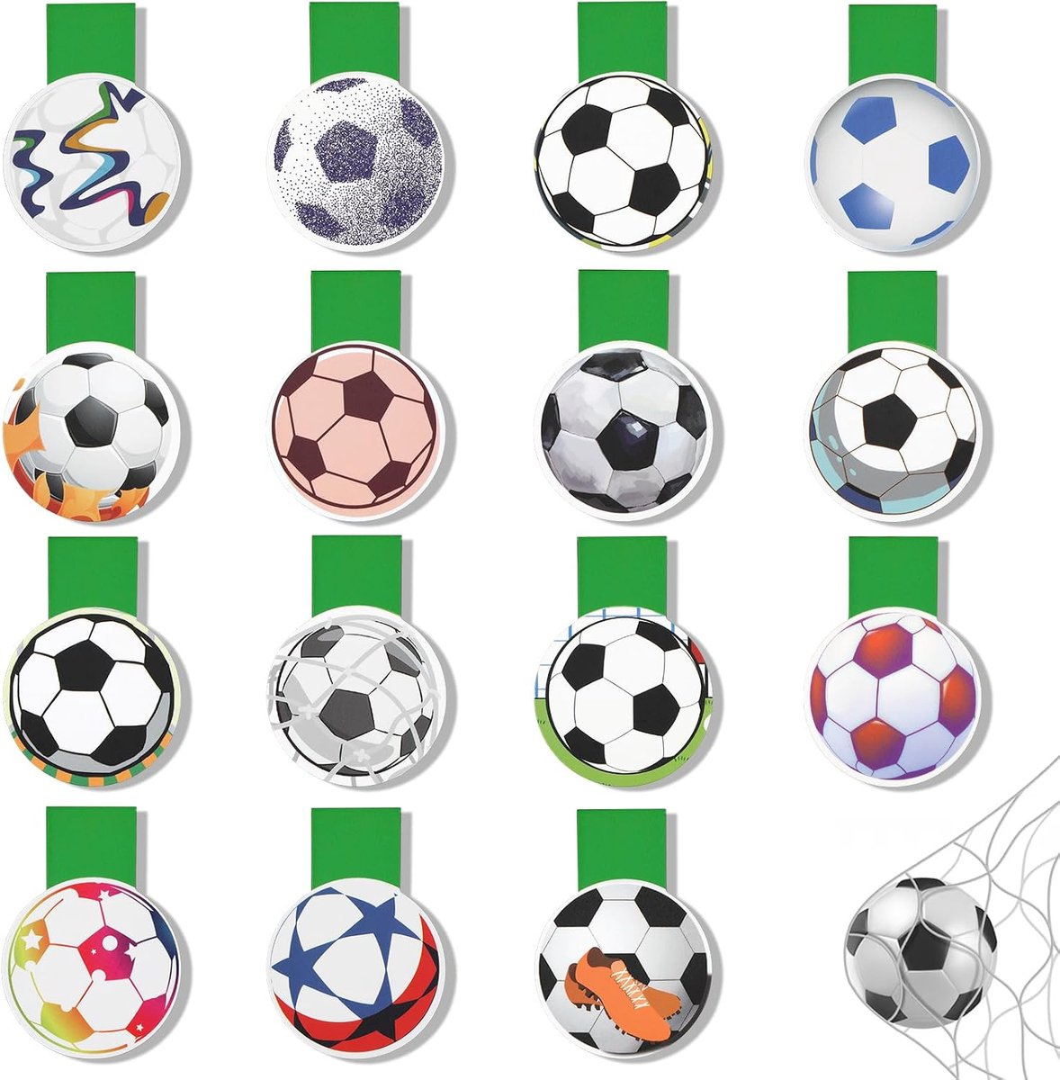 Magnetische boekenleggers voetbal - 15 verschillende stijlen - duurzaam papier en magneten - ShopVlot