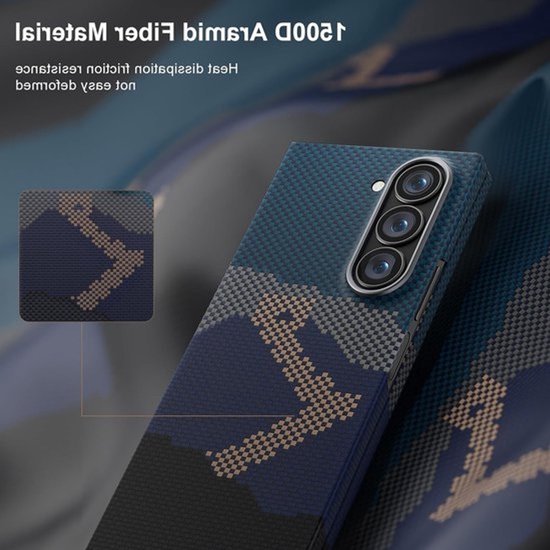 Magnetische aramidevezel hoes voor Samsung Galaxy Z Fold 7 - 38 magneten - Carbon fiber — afbeelding 2