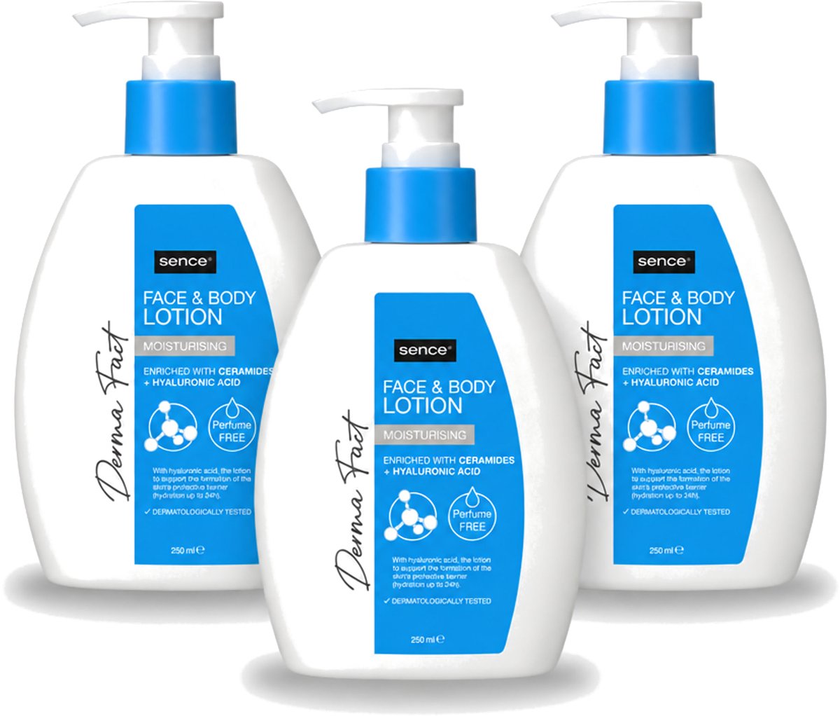 3 x Sence – Lotion – Face & Body – 250 ml - Voordeelverpakking - 3 stuks