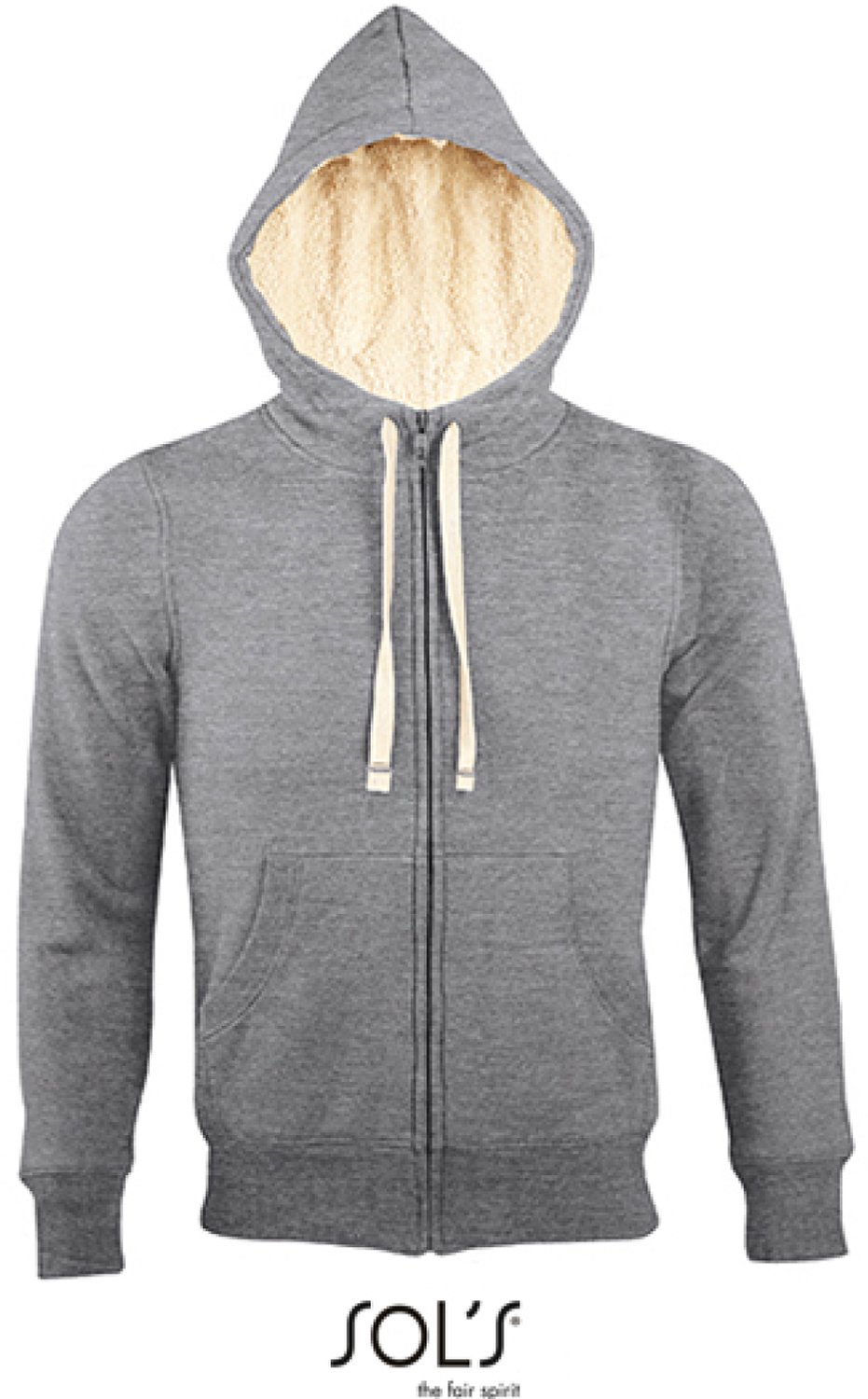 SOL’S Unisex Zipped Jacket Sherpa L482 Melange Grijs