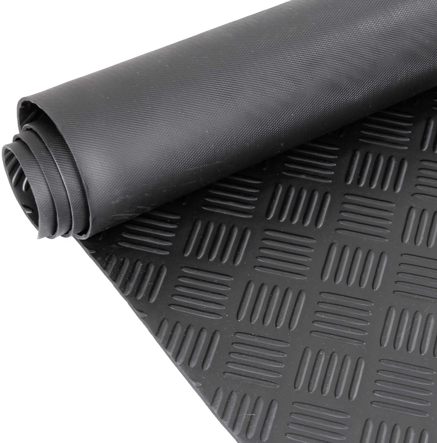 ANRO Rubberen Mat Traanplaat Zwart 100x200cm – TPE Geurarm 3 mm Antislip Werkplaatsvloer Garagemat