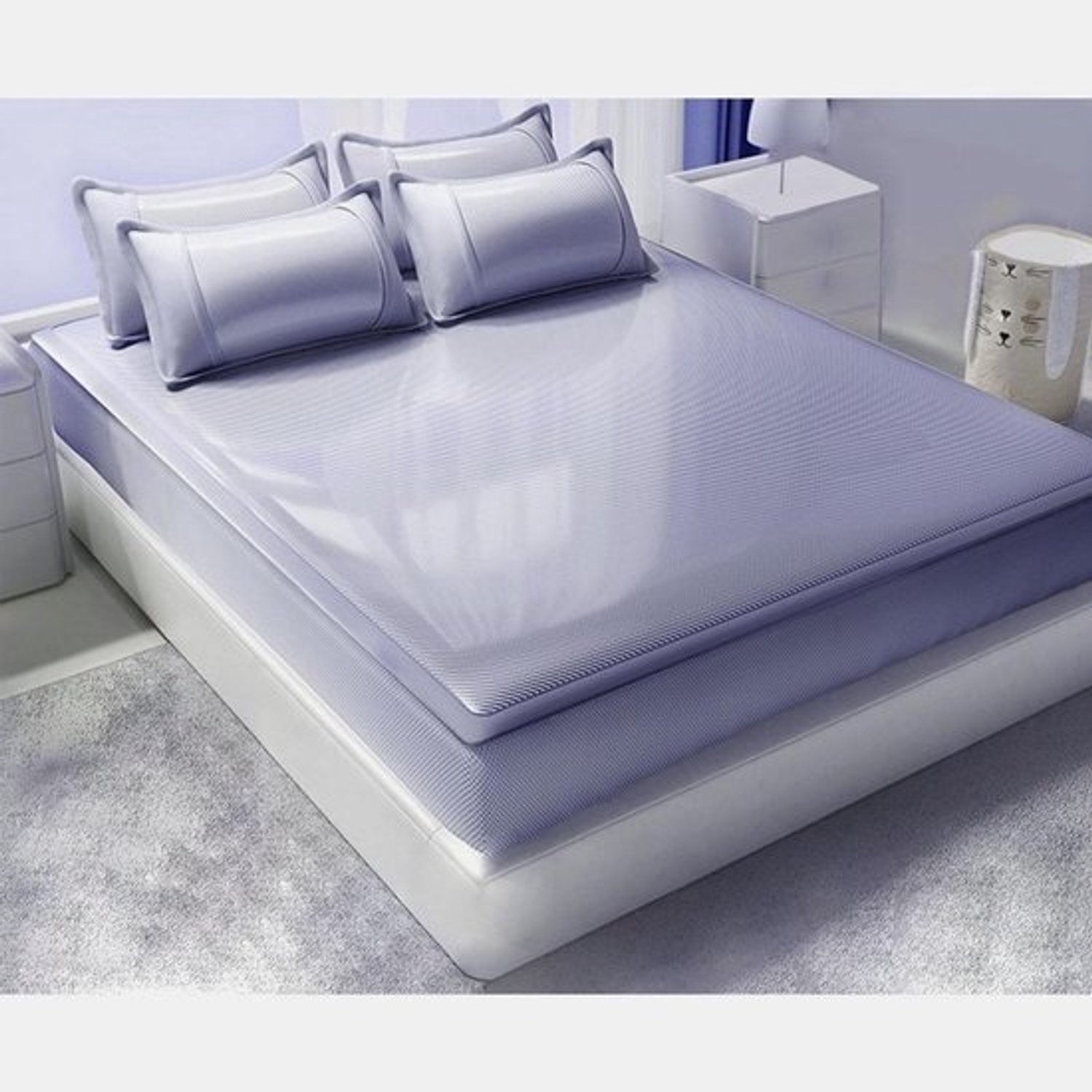 Koelmat voor bed - Zomerslaapmat - Koeler slapen - IJszijdemateriaal - 200x200 cm - Paars