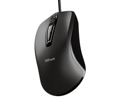 Trust Carve - Bedrade Muis - Links- en Rechtshandig - 3 Knoppen - 1200 DPI - Zwart