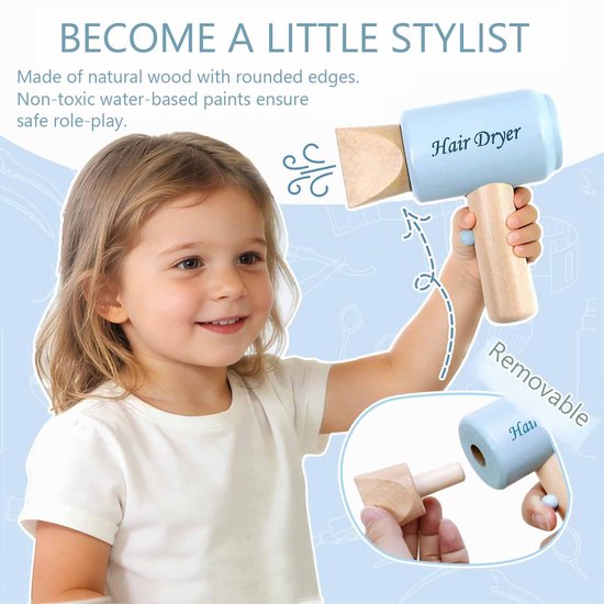 Kapperskoffer - Met Föhn - Talrijke Kappers- en Styling-accessoires - Speelgoed Voor Kinderen Vanaf 3 Jaar — afbeelding 2