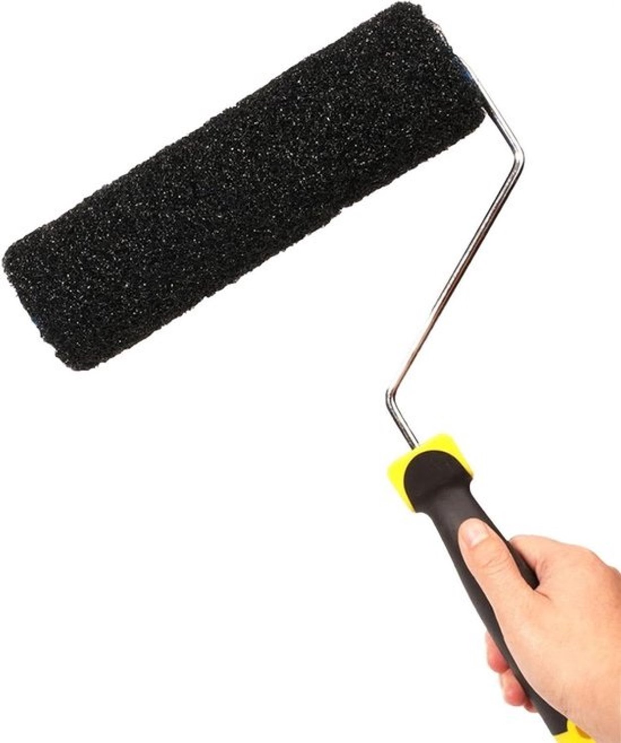 Structuurroller voor gipsplaat - Verf- en plamuurroller voor muren - Stucwerk aanbrengen - Hoogelastische nylonfilamenten - 35x25x6.5 cm - Zilver