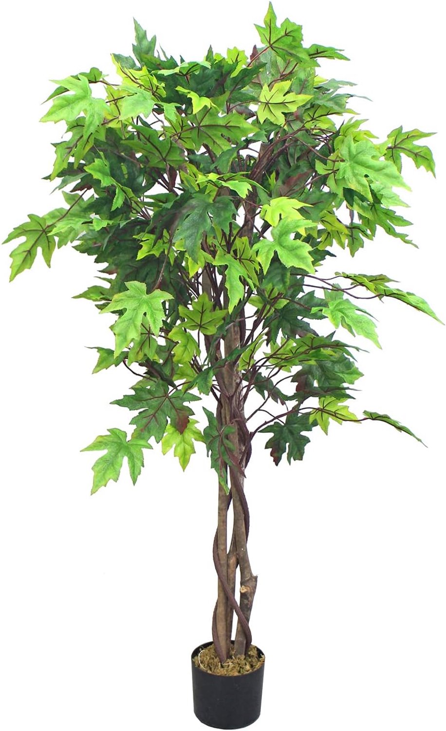 Kunstplant esdoornboom 130cm - kunstboom met echt hout - onderhoudsvriendelijk - sfeervolle decoratie - Vemera