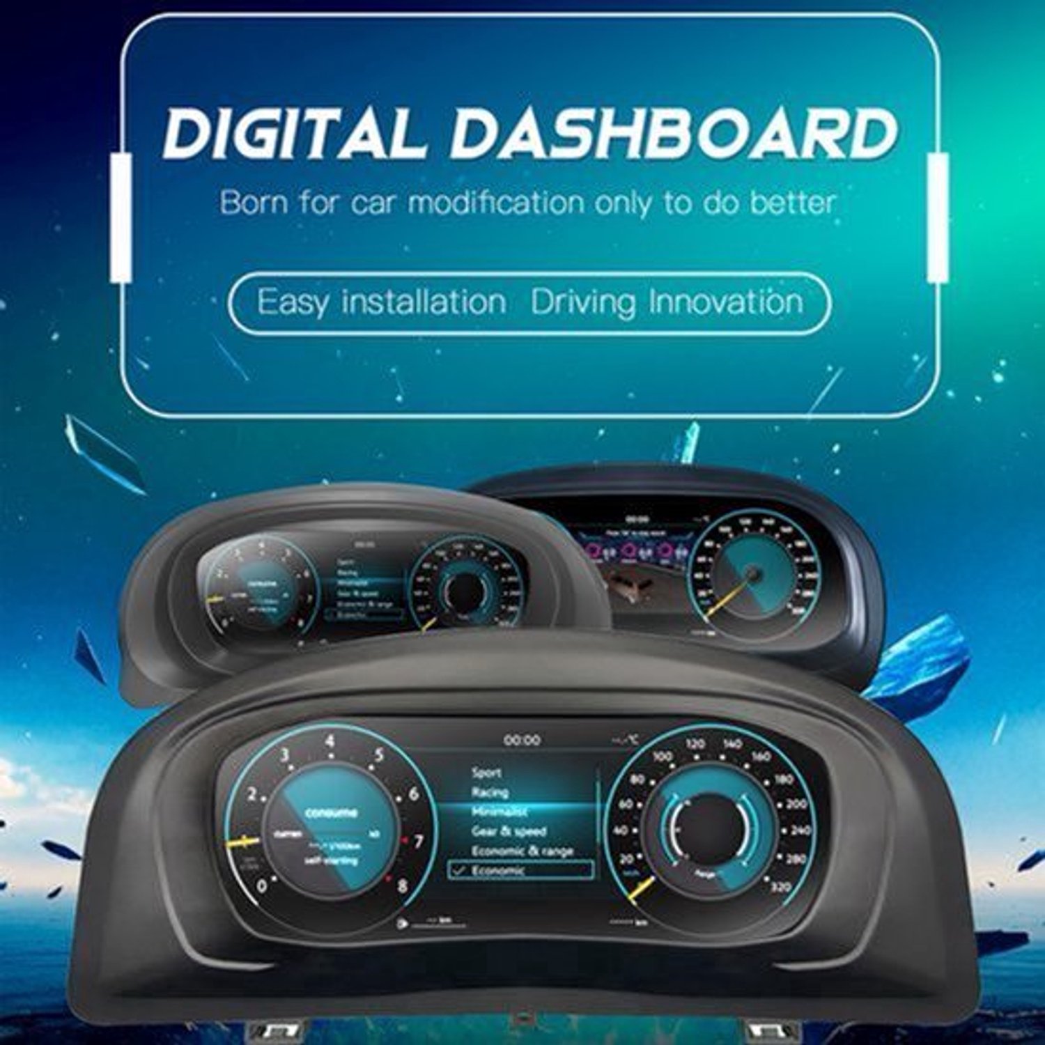 Digitale Dashboard 12,3 Inch LCD - Voor Caddy 2022-2025 - ABS Materiaal - Dashboard Instrumentenpaneel