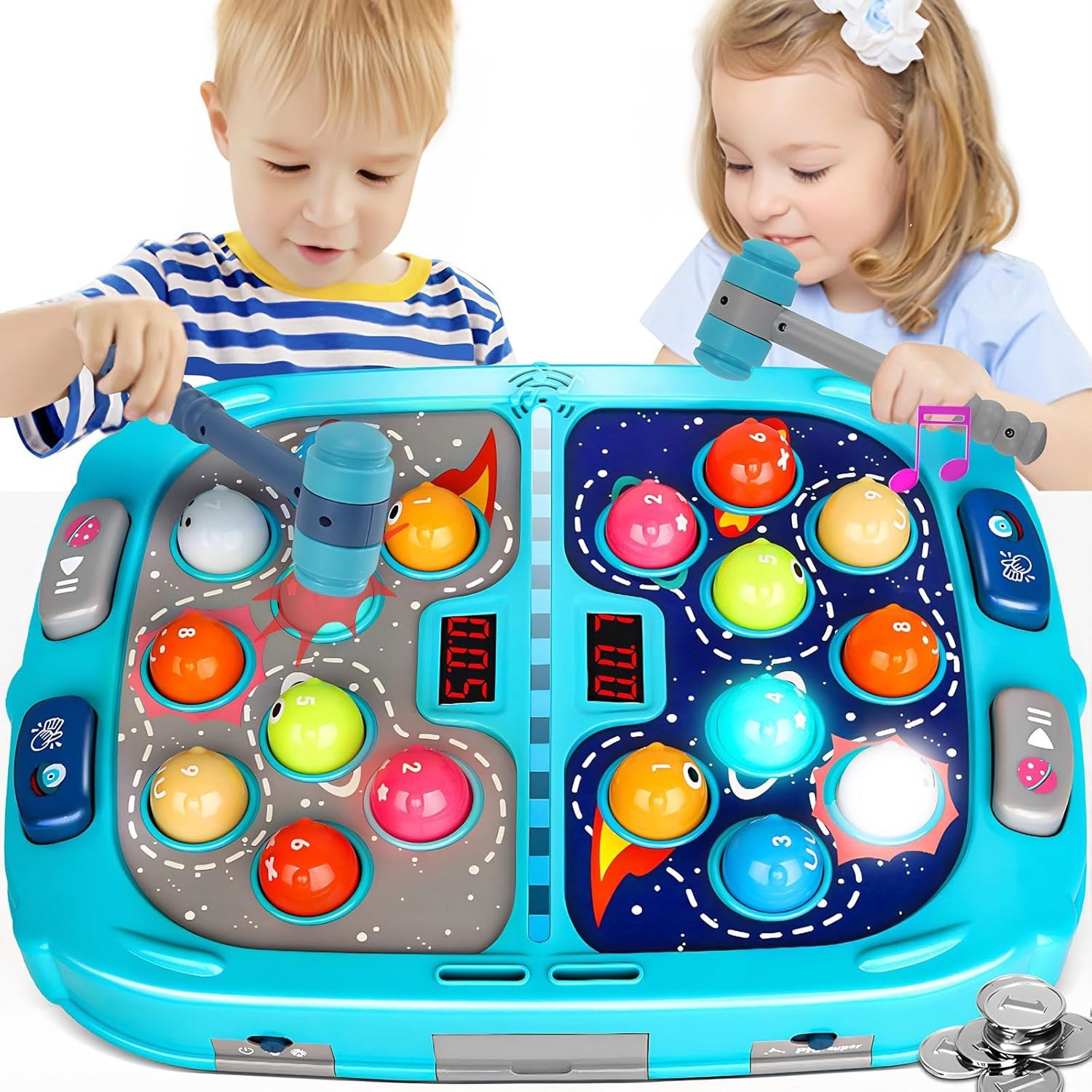 Whac-A-Mole-Spel – 3 Spelmodi En 9 Snelheidsniveaus – Een Spel Voor Reflexen En Behendigheid Met Geluids- En Lichteffecten – Educatief Spel – Geschikt Voor Jongens En Meisjes